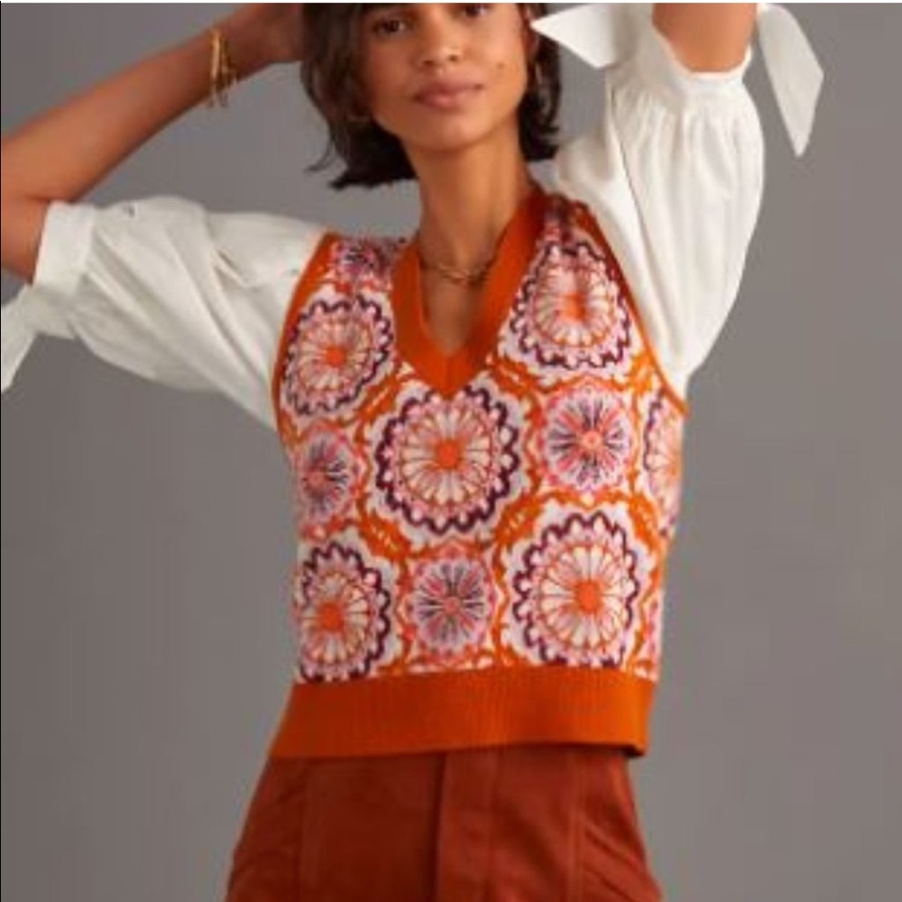 Maeve for Anthropologie sweater vest EUC